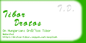 tibor drotos business card